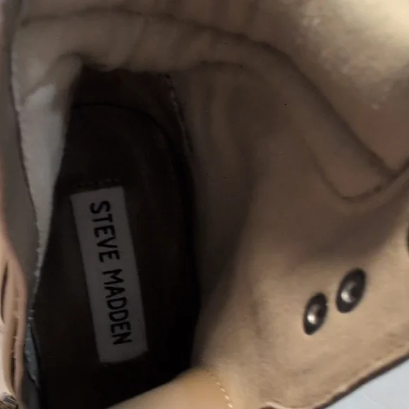 Steve Madden Tan and Orange Lace Up Boots - Picture 9 of 12